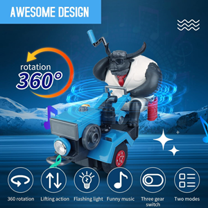 اسباب بازی ماشین چمن زن آبی و گاو باغبان MR.Cow Funny Tractor toy_اسباب بازی